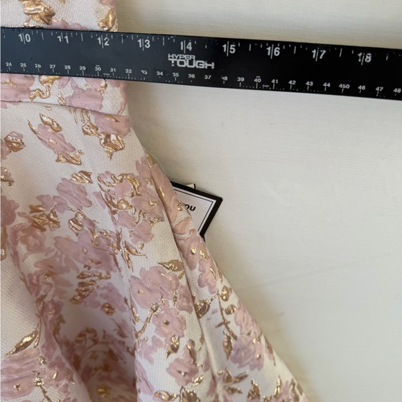 B. Darlin Pink Gold Floral Metallic Fit & Flare Party Dress NWT - Picture 8 of 9